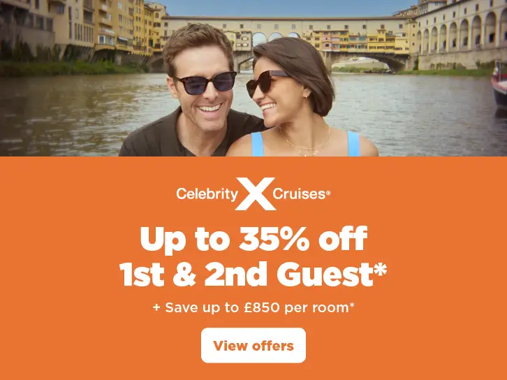 Celebrity Up to 35% off 1st and 2nd Guest